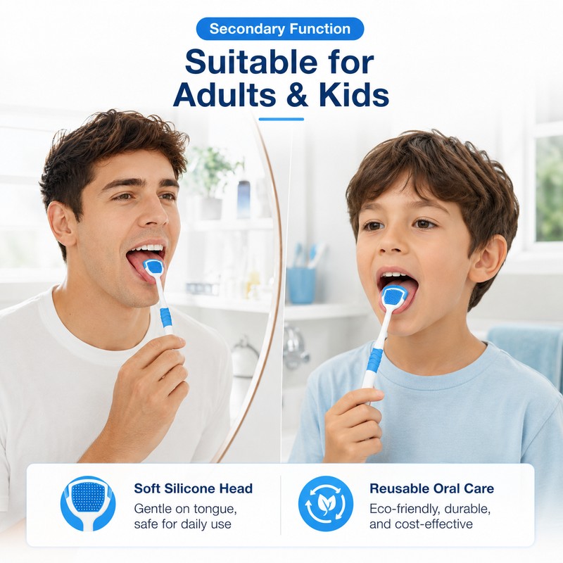 Reusable Tongue Cleaner for Daily Oral Care – Soft PP/TPR