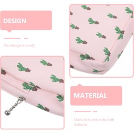 Bolsa de almacenamiento para toallas sanitarias lavable, 3 piezas de tela con estampado verde y rosa, portátil y conveniente para mujeres en uso diario y viajes