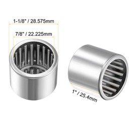 uxcell SCE1416 Needle Roller Bearings, Drawn Cup Open End, 7/8-inch Bore 1-1/8-inch OD 1-inch Width 22100N Static Load 38000N Dynamic Load 2pcs