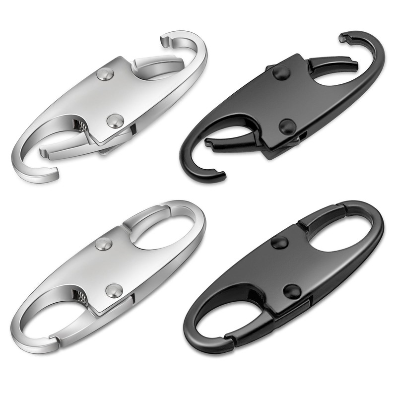 Milifox 4 Pack Zipper Clips Theft Deterrent Double Small Carabiner