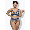Ulla Popken Bikini con Fantasia a Quadri, Coppe morbide e