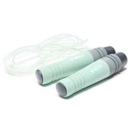TKO Soft Padded Grip Jump Rope, Tangle-Free PVC Jumprope, Adjustable Length, Jump Ropes for Fitness for Women (Teal)