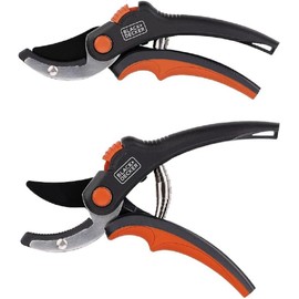 BLACK+DECKER Garden Shears - Cutting Capacity 14 Diameter - Hardened Steel Blade - Soft Grip Handle - 20 x 6 x 1.6 cm - Flower Shears - Garden Shears - Hedge Shears