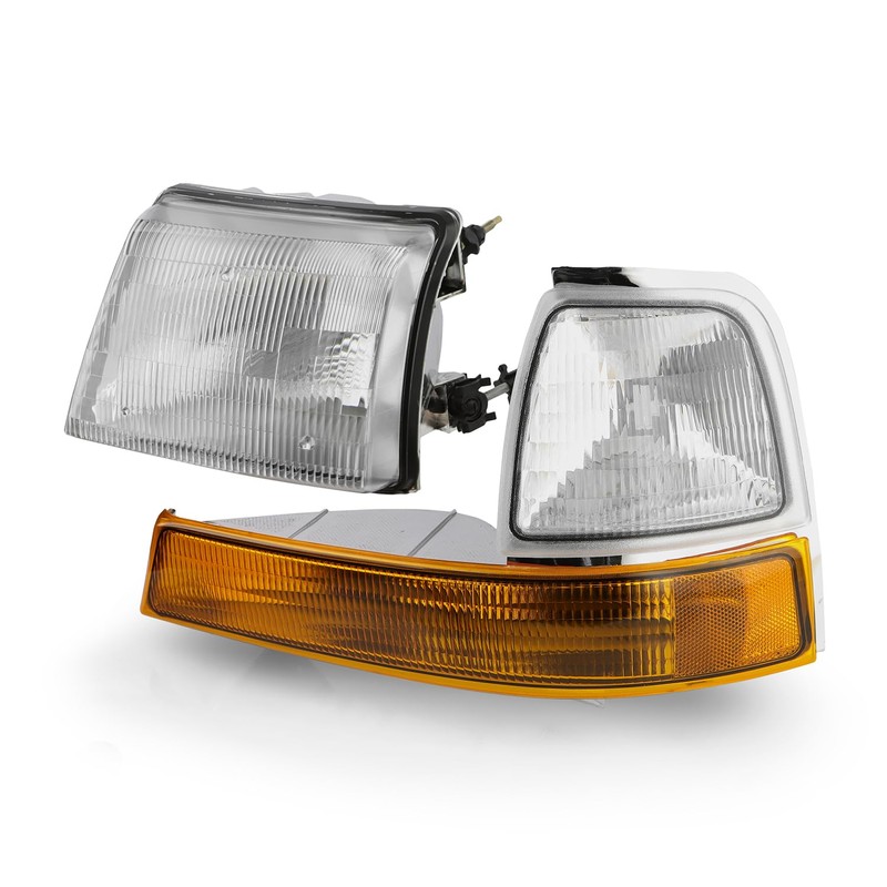 AKKON - Fits 1998-2000 Ford Ranger Chrome Headlights w/Corner Lamp