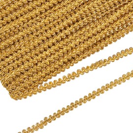 FINGERINSPIRE 25 m 10 mm Metallic Braid Lace Trim Gold Sewing Centipede Braided Lace Decorated Gimp Trim DIY Craft Sewing Accessories for Wedding DIY Clothing Jewellery Crafts Home Decor