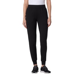 Jaanuu Rubi Women's 6-Pocket Slim Knit Scrub Jogger - Black M