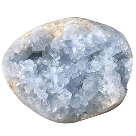 MOGEMT Large Blue Celestite Crystal Geode Raw Natural Healing Crystal Cluster Large Irregular Celestine Stone Home Decor 1.5-2.0 Lbs