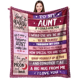 CZZDERAM Aunt Blanket Gift for Aunt for Mothers Day from Niece Aunt Gifts from Nephew - to My Aunt Blanket for Sofa Bed - Unique Birthday Gift Thank You for Aunt 50''x60''