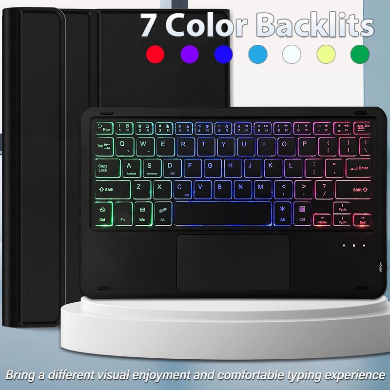 DKAHOEE Backlit Touchpad Keyboard Case for T-Mobile REVVL Tab 2