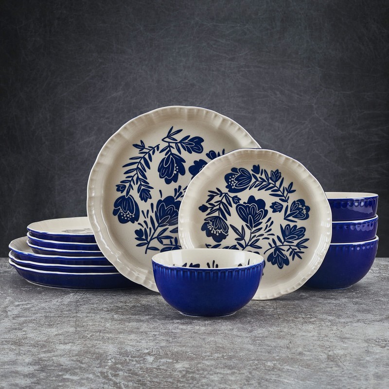 Pfaltzgraff Madison 12-Piece Stoneware Dinnerware Set - Organic Coupe Design