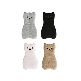 Cat Shaped Large Kitchen Sponges, 4-Packs, 2-Packs, Assorted Colors, Decorative Dish Washing Scrubbers, Heavy Duty, Non-Scratch Brush, (4, Assorted (Black, Grey, White, Blue))