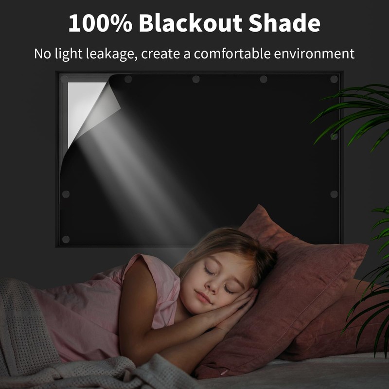 JUJIBL Magnetic Blackout Shade 100% Blackout Window Cover No Drill