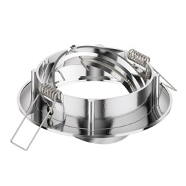 ledscom.de 5 pcs. recessed Ceiling Frame CIRC, Round, swivelling, Glossy Chrome