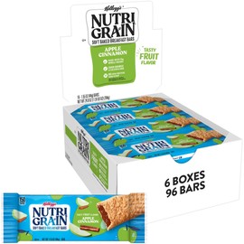 Kellogg's Nutri-Grain Cereal Bars made with 14g Whole Gain, Apple Cinnamon, , 24.8oz (96 Count)