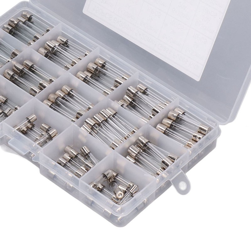 150Pcs Glass Fuses Alloy Tube Fuse Assorted Kit for Household