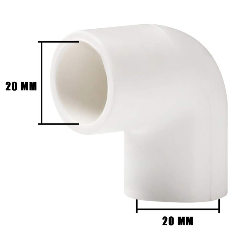 YOFASEN PVC 90° Angle Pipe Connector – Pack of 6