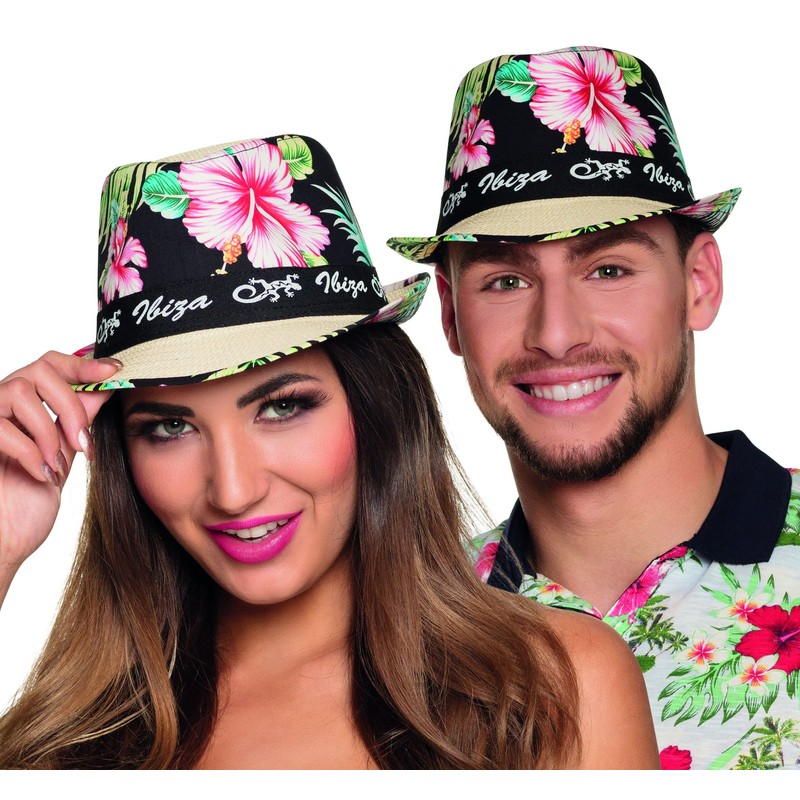 Boland 52226 - Hut Ibiza mit Blumen, Blütenmotiv, Beachparty, Strandparty,