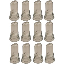 TrueCraftware- Universal Liquor Pourer Cover Smoky-Clear Color PolyVinyl Chloride Set of 12- Pourer Cap Liquor Bottle Pourer Cover Dispenser Spout Dust Covers Bottle Pour Spout Cover