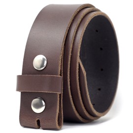 Ashford Ridge 40mm Full Grain Hide Leather Snap On Belt - Made in England (Medium (32" - 36" Waist), Brown)