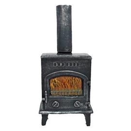 Melody Jane Dollhouse Wood Burning Stove Grey 1:12 Miniature Furniture