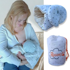 RUGUIES - Ergonomic nursing pillow for babies or newborns. Portable infant cuff. 2 positions depending on age. Breastfeeding or bottle feeding. Travel, portable. Oeko-Tex.