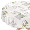 Washable Oilcloth Tablecloth Round 120 cm Cut Edge Orchid Spa