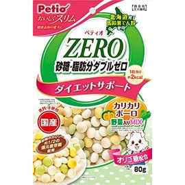 Petio Delicious Slim Double Zero Sugar and Fat, Crispy Bolo, Mixed with Vegetables, 2.8 oz (80 g) Bag