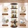 ROCKRAIN 5 Tier Rotating Bookshelf: 360° Spinning Display Shelf with