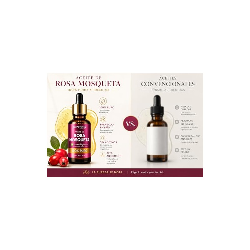 Aceite Rosa Mosqueta Puro Perennis Facial Hidratante Regenerador Piel Estrías