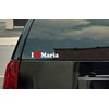 Stickermatic I Love Maria Vinyl Decal - White with a red heart