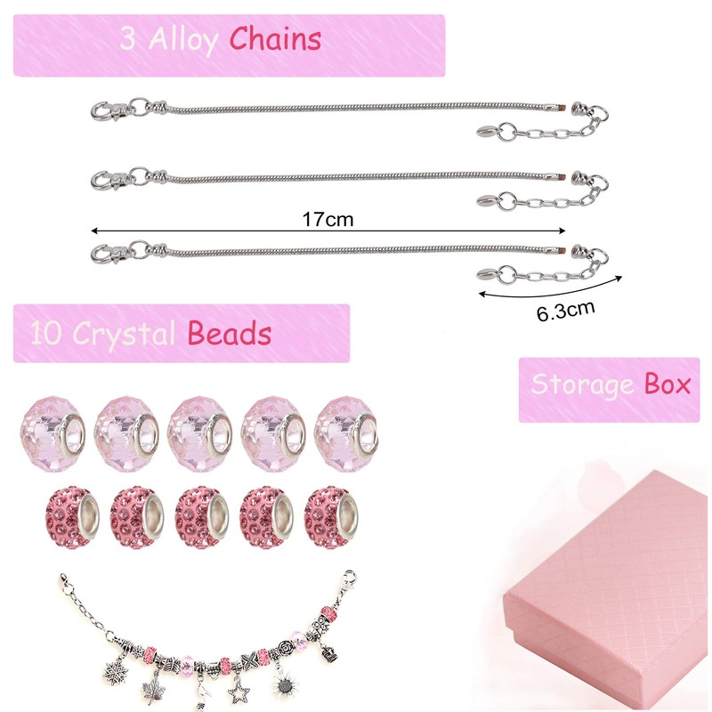 Linkbro DIY Charm Bracelet Kit, Gift Girls 8-12 Years, DIY