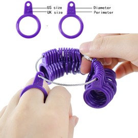 Ring Sizer Gauge Set Mandrel UK Size A-Z Measurement Scales Kit for Measuring Finger Rings Diameters Sizing Wedding Men Women Wire Jewellery Rings Making Tools Plastic