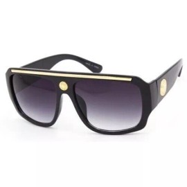 Men Sunglasses Gradient Black Lens Gold Top Bar UV400 Protection Cholo Gangster