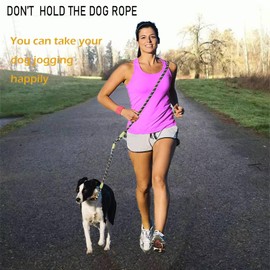 Multi-Function Hands Free Dog Leash， 7.5ft Rope Crossbody Dog Leash Reflective for Large Medium Small Dogs Walking, Jogging and Running, Training (Black)