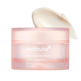 Medicube Triple Collagen Cream - Hydrating & Firming Moisturizer with Hyaluronic Acid, Premium Elastin, Shea Butter - Wrinkle Care & Boosts Elasticity - Korean Skincare, 1.69 oz