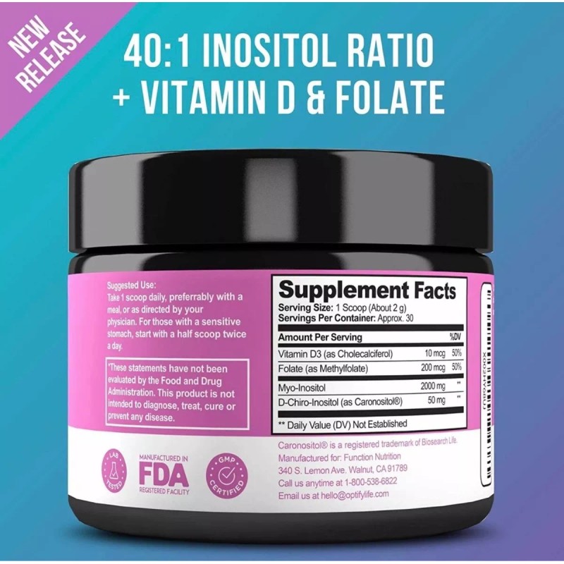 Opt Ify Myo Inositol & D-chiro 40:1 Folato Vitamina D