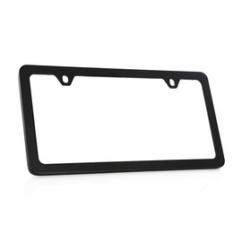 Baron-Jewelry Quality Chrome Plated OR Black Powder Coated ZINC Alloy Metal License Plate Frame