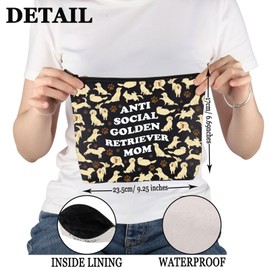 PYOUL Golden Retriever Lover Makeup Bag Gift for Golden Retriever Lovers Gift for Golden Retriever Gift, black