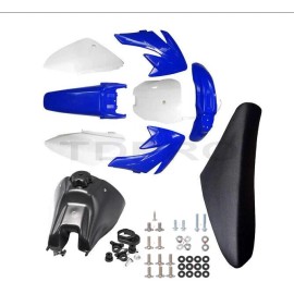 Unbranded Plastics Fairing Kit Tank Seat Bolts For Honda CRF70 XR70 Dirt Pit Bike 140c 125 - Blue & White