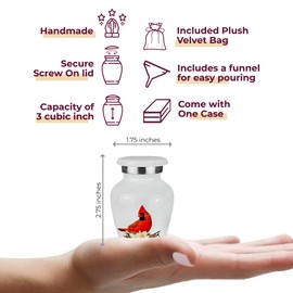 Trupoint Memorials Cremation Urns for Human Ashes, Decorative Burial Urn for Adult Men & Women – Large, Red Cardinal