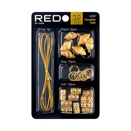 Red by Kiss Premium Luxury Braid Charms, Hair Decorative Accessories for Braids & Locs, Gold Silver Shiny, Lightweight & Durable (Luxury)