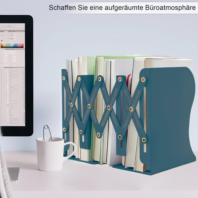 DARUITE Metal Bookend, Adjustable Bookends, Children's Book Holder for Bookcase,