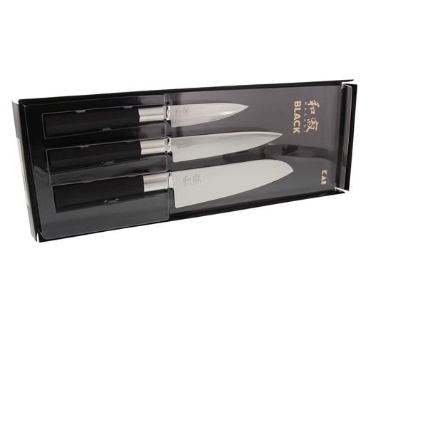 Kai - Set of 3 Wasabi Knives Black