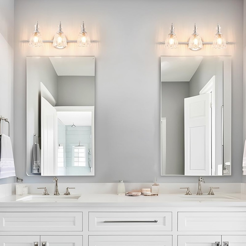 Ditoon Brushed Nickel Vanity Light, Antique Bathroom Vanity Light Over