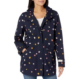 Joules Women's rain Jacket, Navy Ditsy, 8