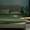 Bamboo Fitted Sheet 200 x 200 cm Green Olive Green
