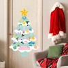 JarThenaAMCS Felt Christmas Tree with Ornaments Boho Green & Pink