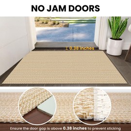 IOHOUZE Washable Area Rug 5x7 Non Slip Rubber Backed Rugs for Living Room, Dining Room Rugs Bedroom Rug, Woven Indoor Floor Carpet for Living Room Nursery, Warm Beige/Light Tan/Soft Off-White