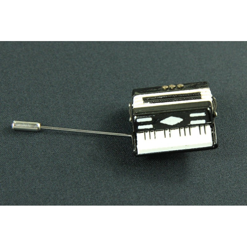 Miniblings Accordion Tie Clip Pin Pin Harmonica Shiffer's Piano, Wood,