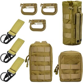 Pagezol Molle Pouches 3 Pack, Tactical Pouch, Tactical Molle Admin Pouch,Water Bottle Pouch, Waist Bag Fanny Packs for Sports Hiking Camping, Universal Outdoor Waist Bag, Military Backpack Black